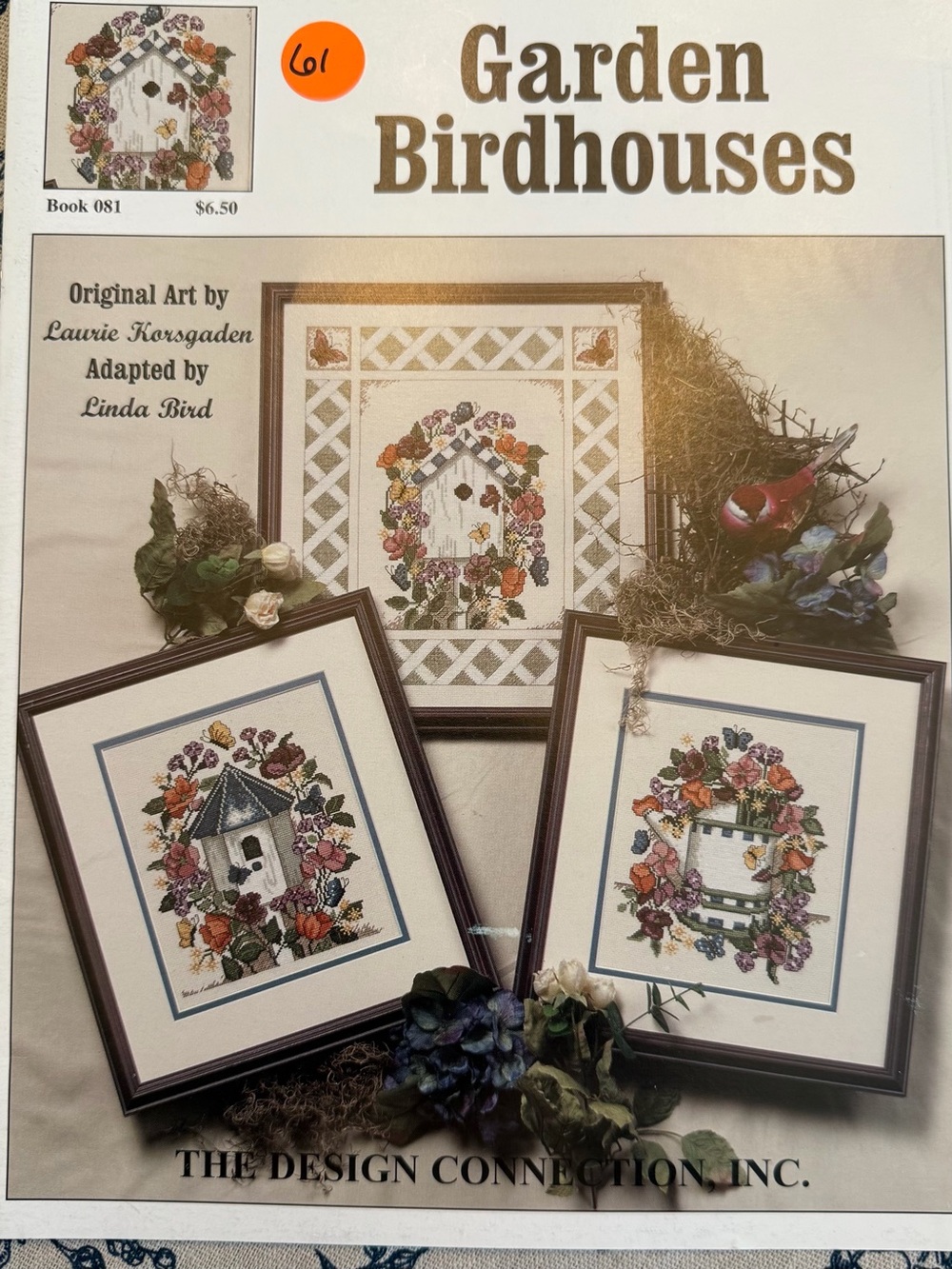 Floral Garden Birdhouses Cross Stitch Pattern 2000 Cottagecore Grannycore‎